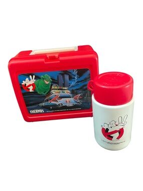 Vintage Thermos Ghostbusters II Lunchbox and Thermos Red Slimer 1989